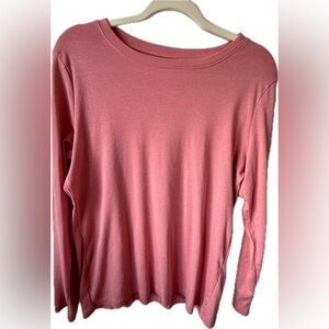 Eddie Bauer Coral Long Sleeve Cotton Tee Women’s XL